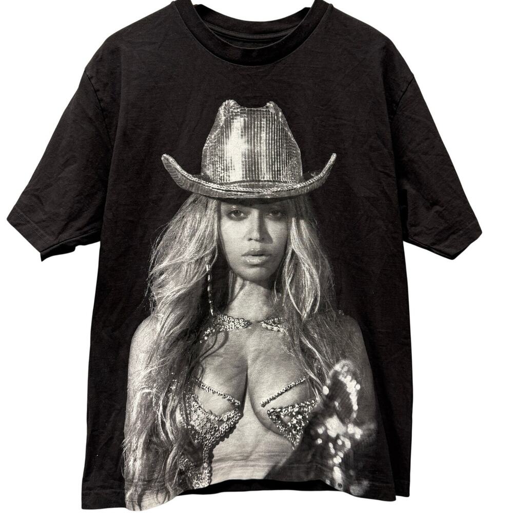 Beyonce Renaissance Tour T-Shirt Adult‎ Large Cowboy Carter RWT2023 Black Tee